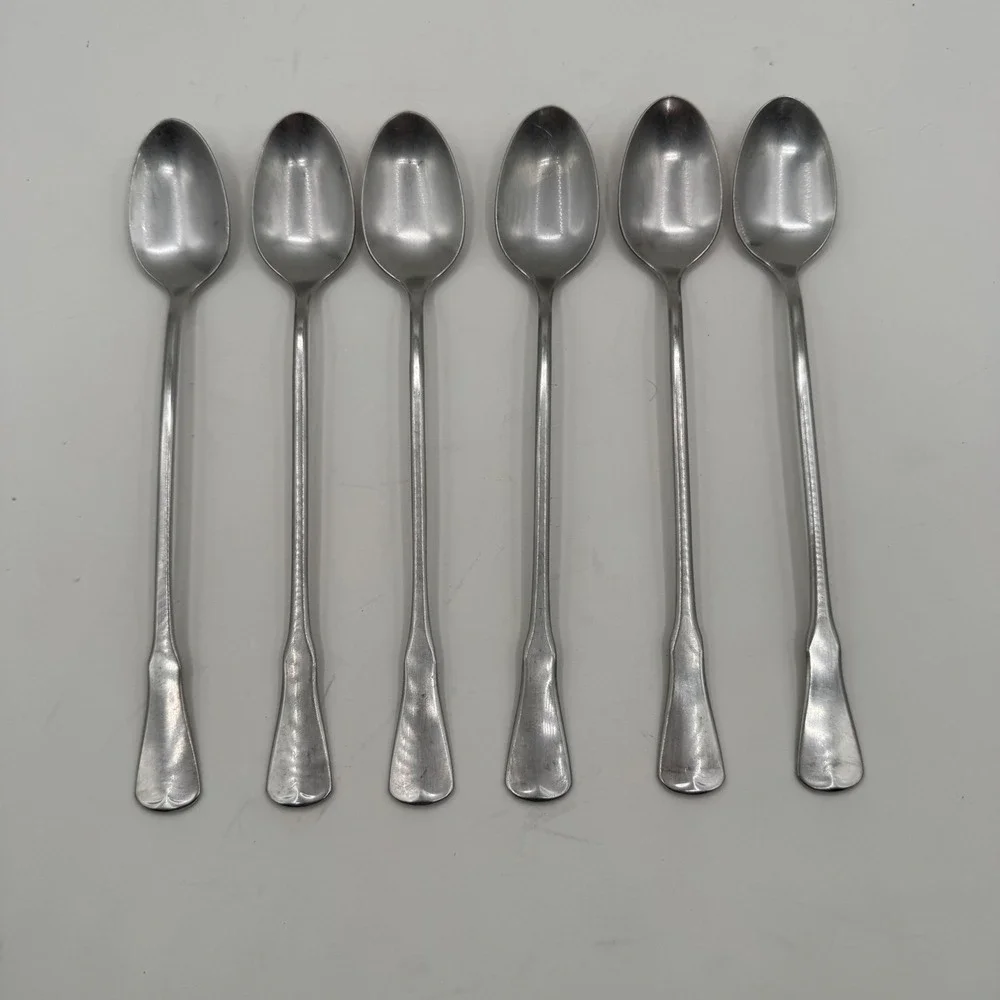 Oneida Community Stainless Patrick Henry Iced Tea Spoons Set of 6 Long Handle